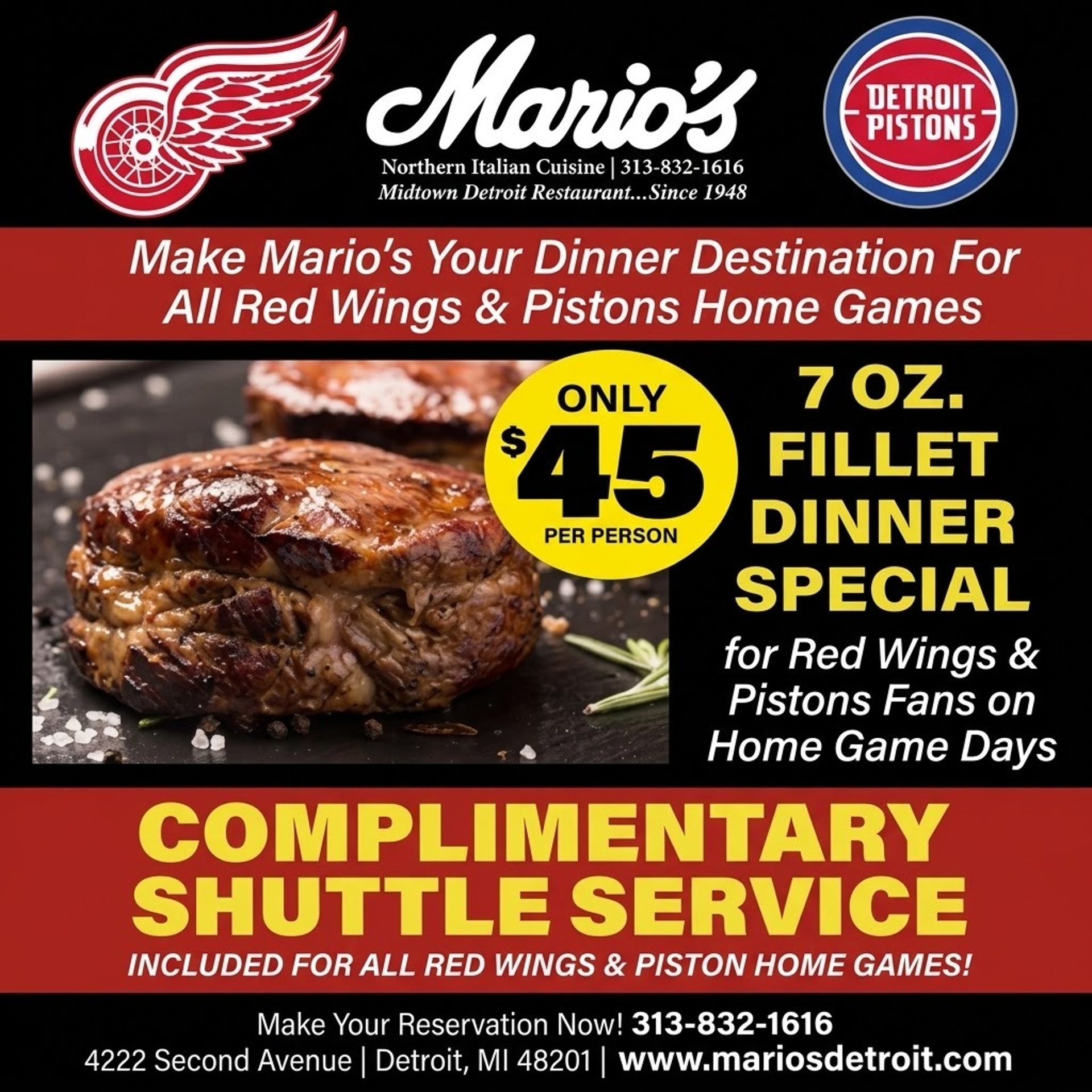 Game Day Fillet Special (Red Wings & Pistons)