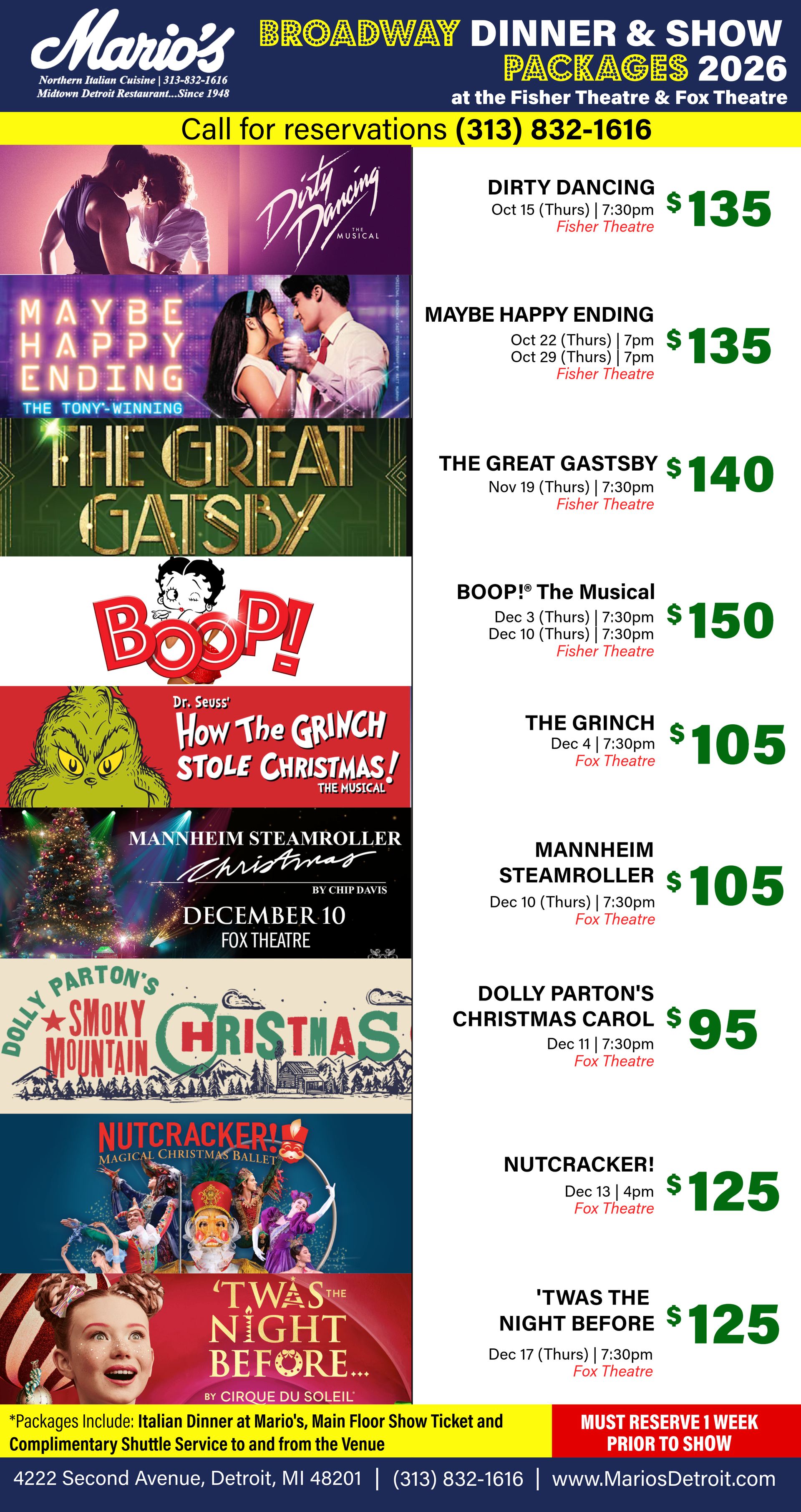 Check out our Broadway package!