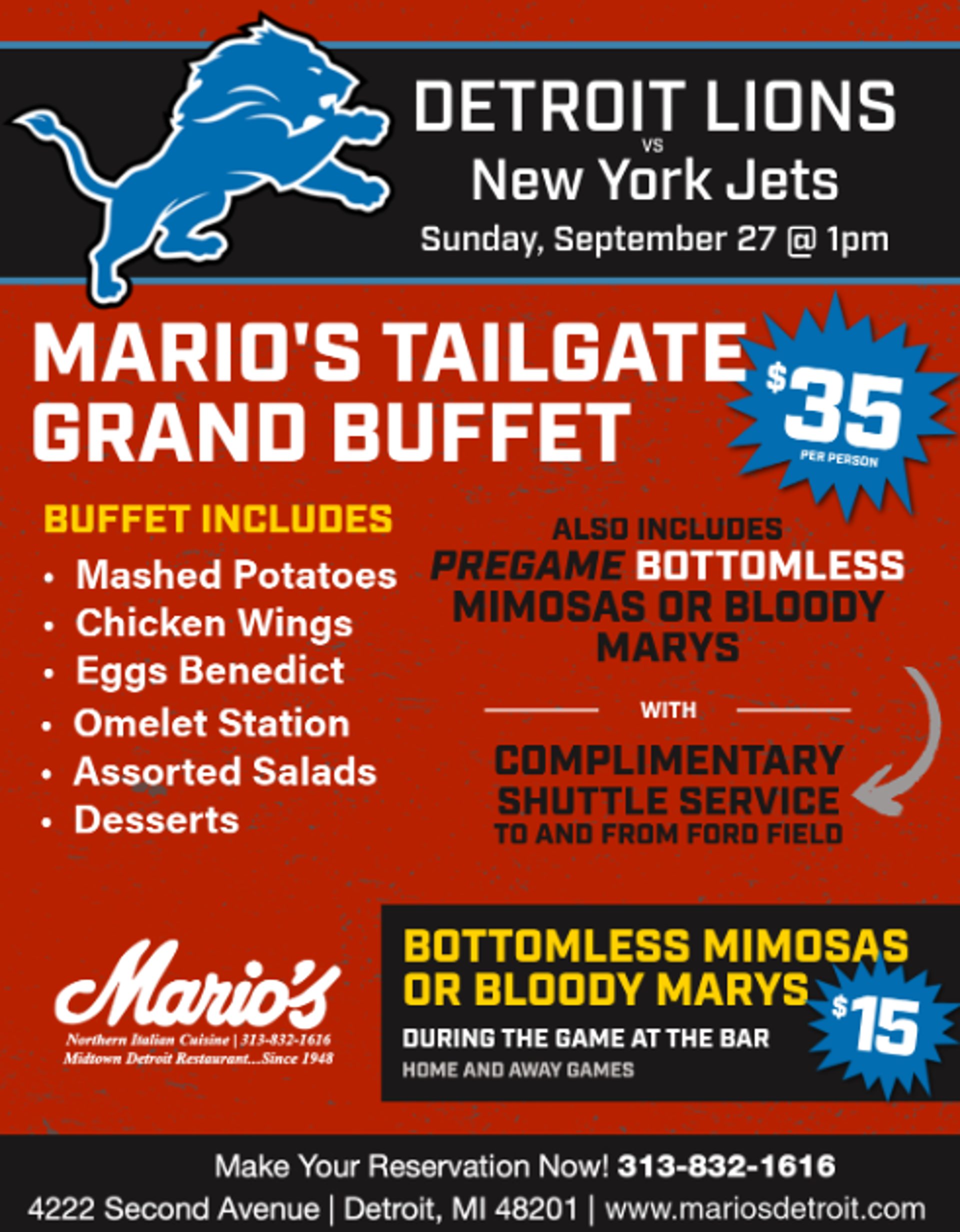 Mario's Tailgate Grand Buffet
